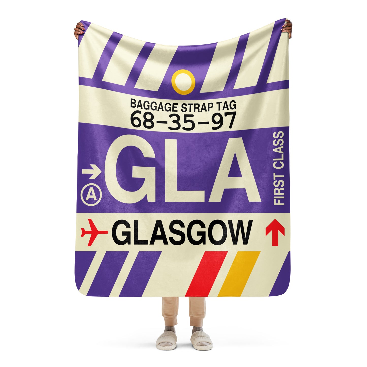 Travel Gift Sherpa Blanket • GLA Glasgow • YHM Designs - Image 05