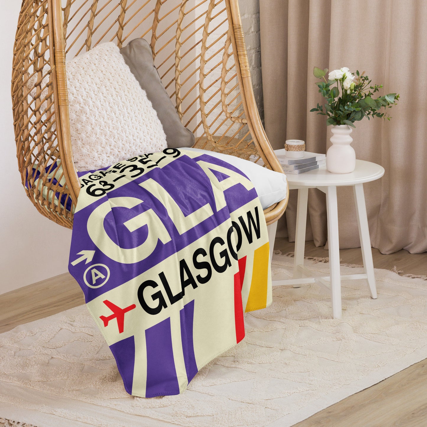 Travel Gift Sherpa Blanket • GLA Glasgow • YHM Designs - Image 07