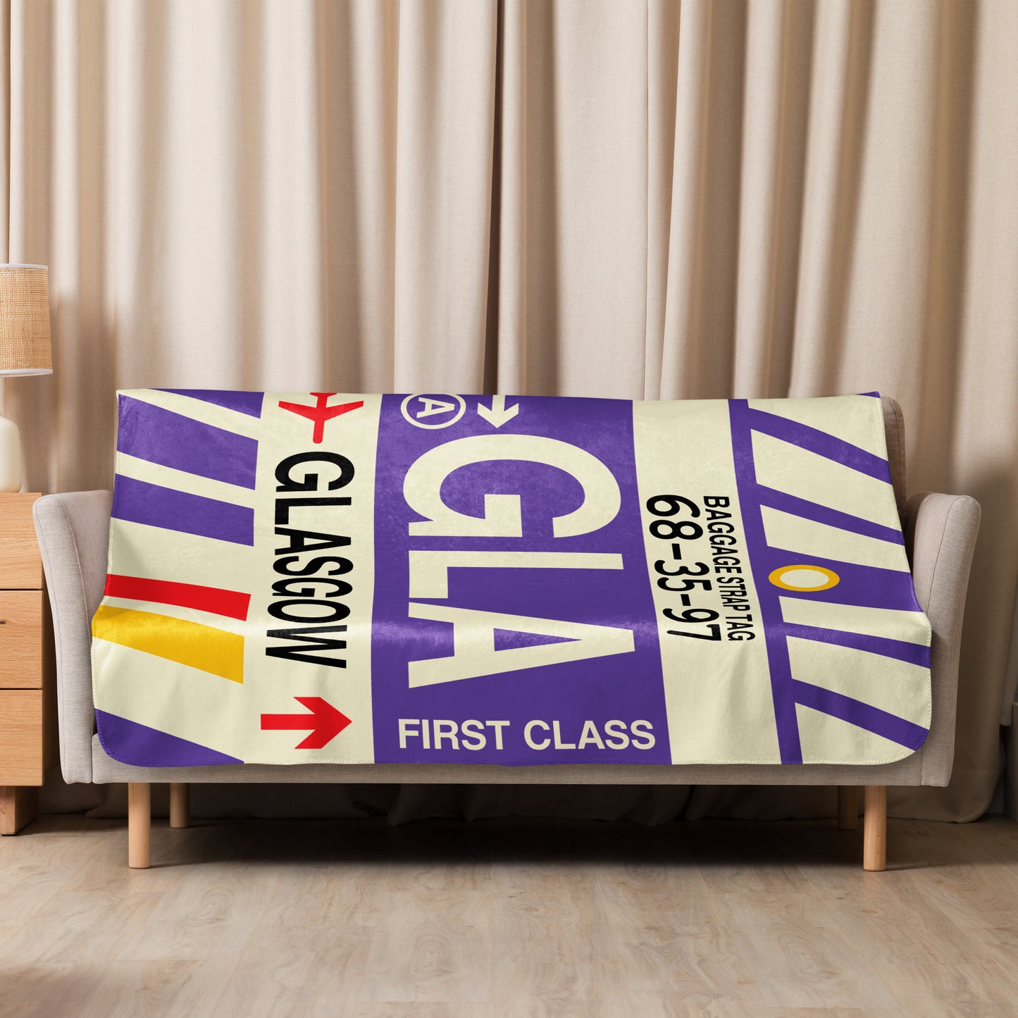 Travel Gift Sherpa Blanket • GLA Glasgow • YHM Designs - Image 08