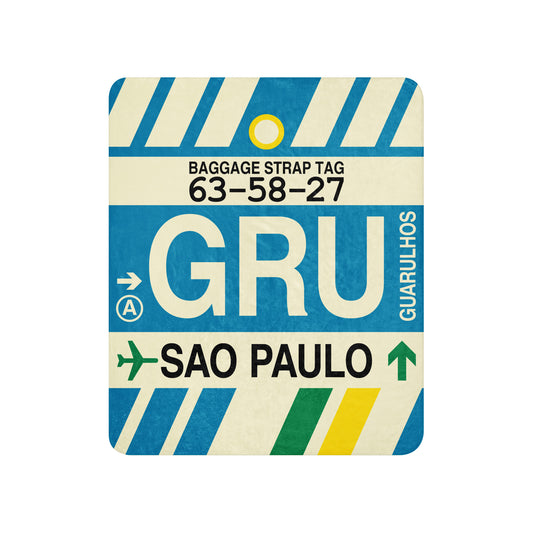 Travel Gift Sherpa Blanket • GRU Sao Paulo Souvenir • YHM Designs - Image 01