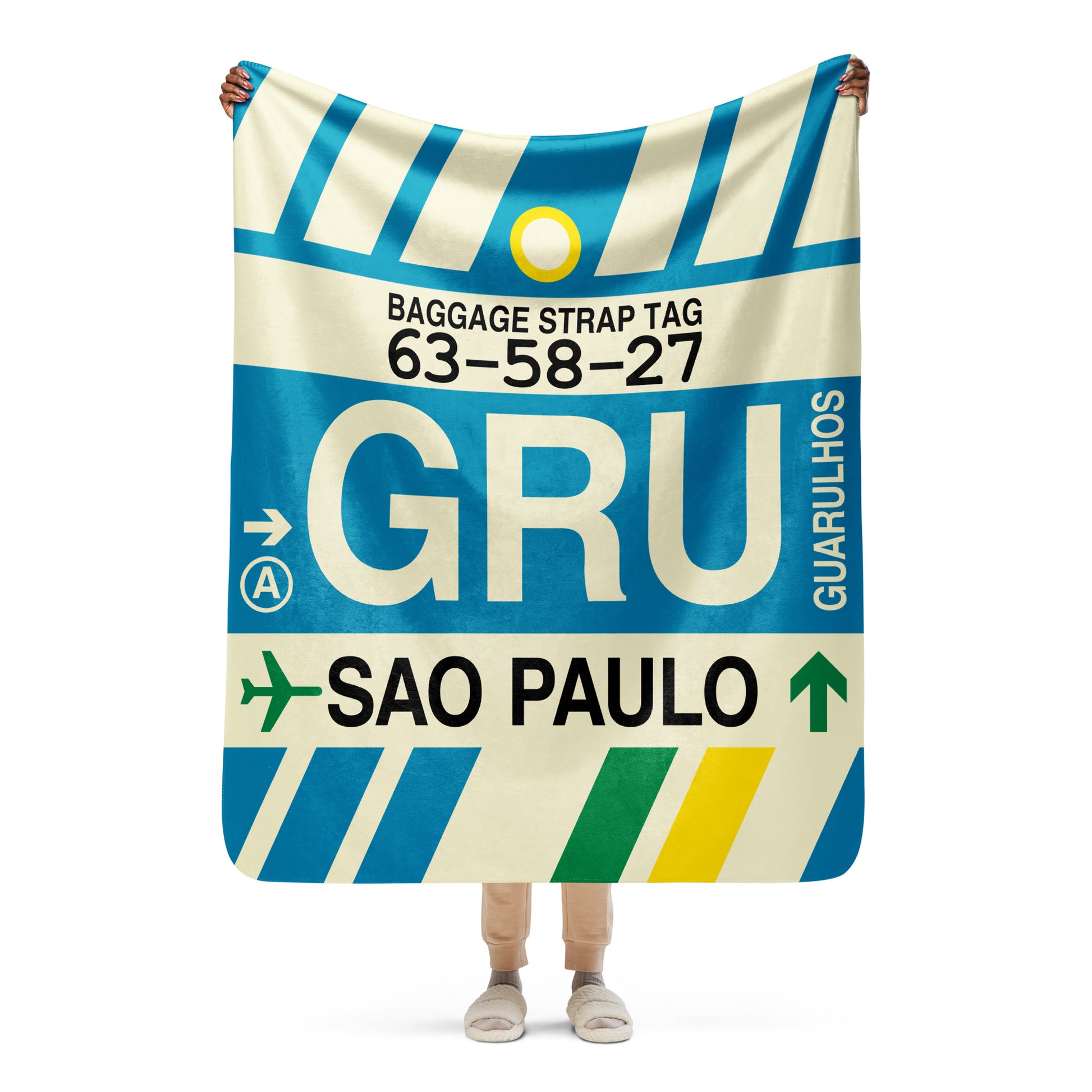 Travel Gift Sherpa Blanket • GRU Sao Paulo • YHM Designs - Image 05