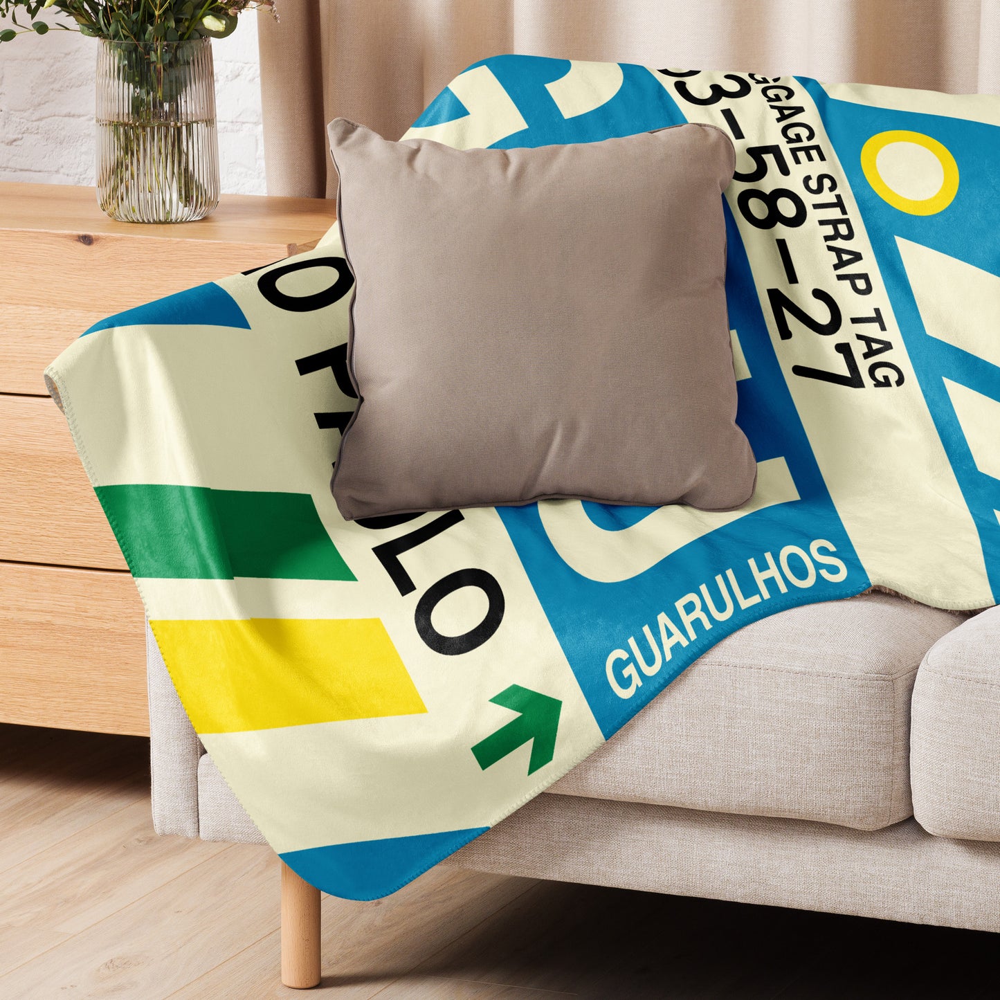 Travel Gift Sherpa Blanket • GRU Sao Paulo • YHM Designs - Image 06
