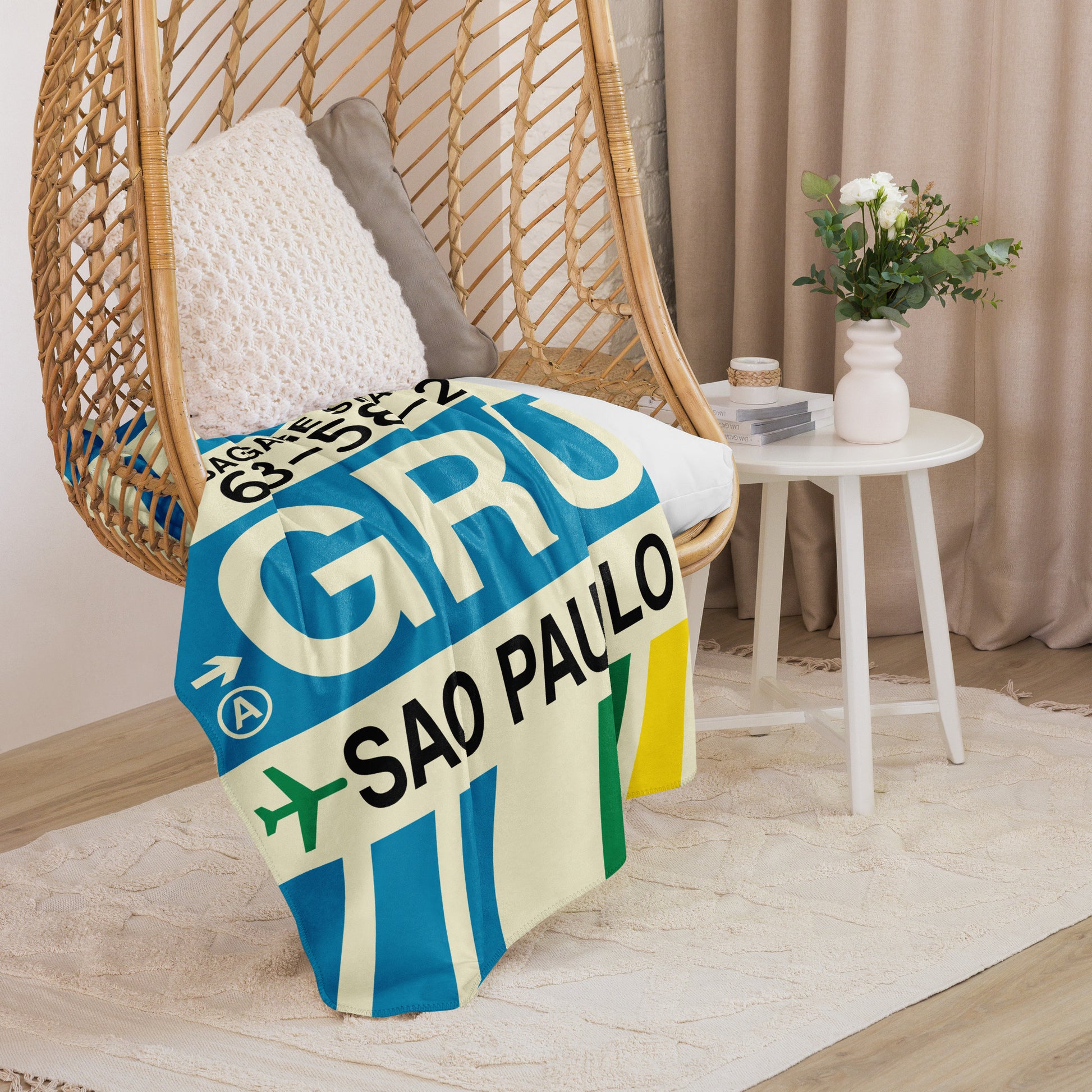 Travel Gift Sherpa Blanket • GRU Sao Paulo • YHM Designs - Image 07