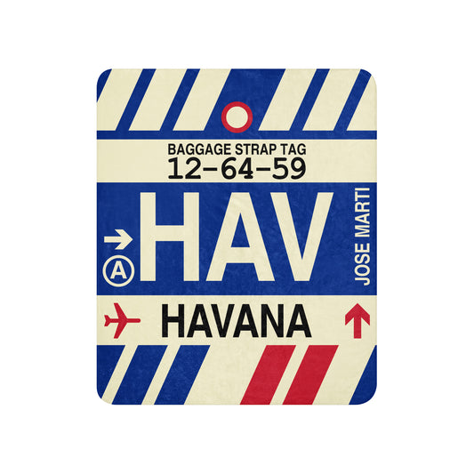 Travel Gift Sherpa Blanket • HAV Havana Souvenir • YHM Designs - Image 01