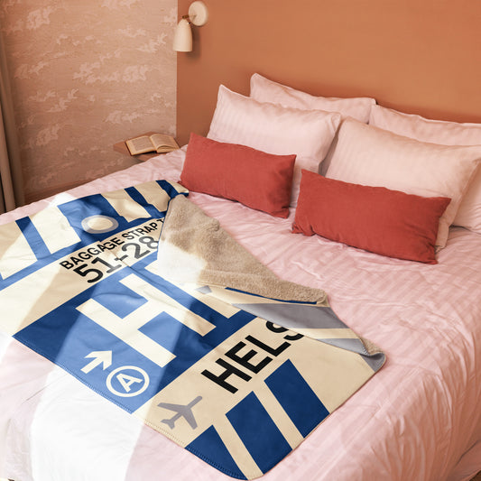 Travel Gift Sherpa Blanket • HEL Helsinki Souvenir • YHM Designs - Image 02