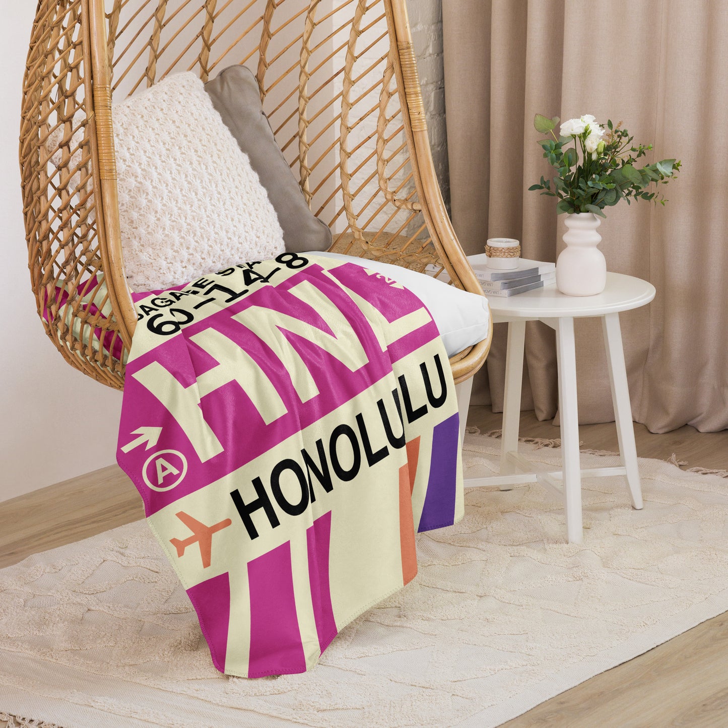 Travel Gift Sherpa Blanket • HNL Honolulu • YHM Designs - Image 07