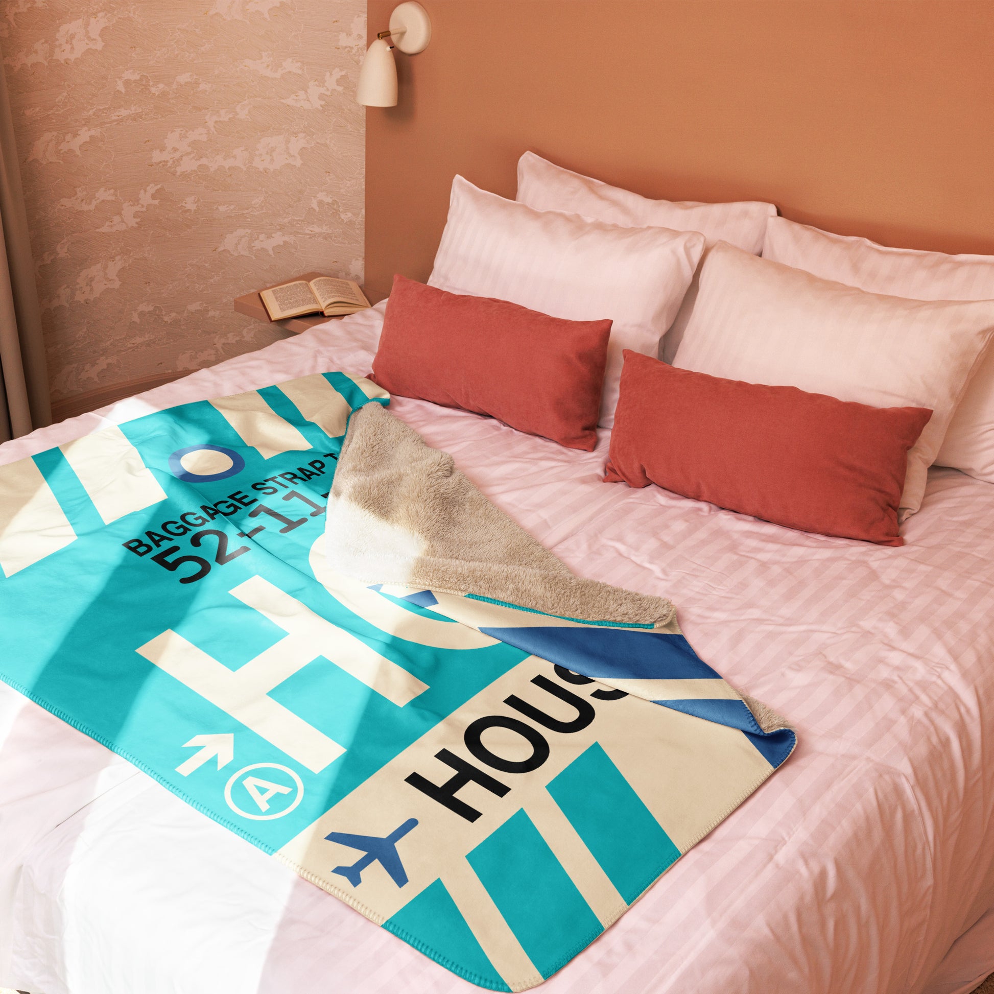 Travel Gift Sherpa Blanket • HOU Houston • YHM Designs - Image 02