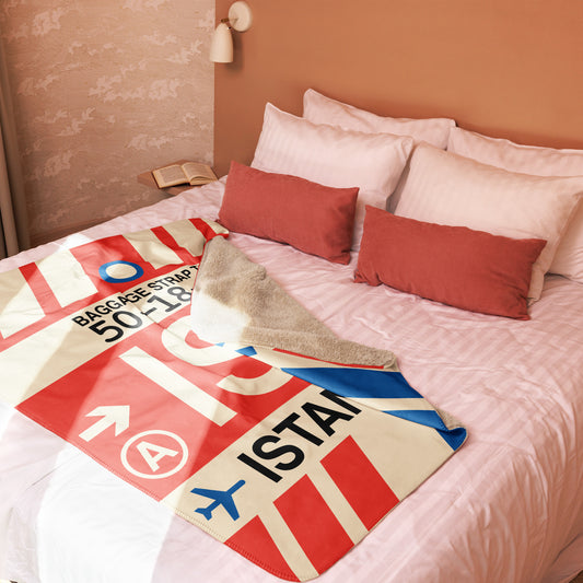 Travel Gift Sherpa Blanket • IST Istanbul Souvenir • YHM Designs - Image 02