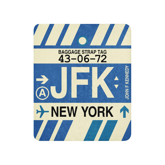 Travel Gift Sherpa Blanket • JFK New York City • YHM Designs - Image 01