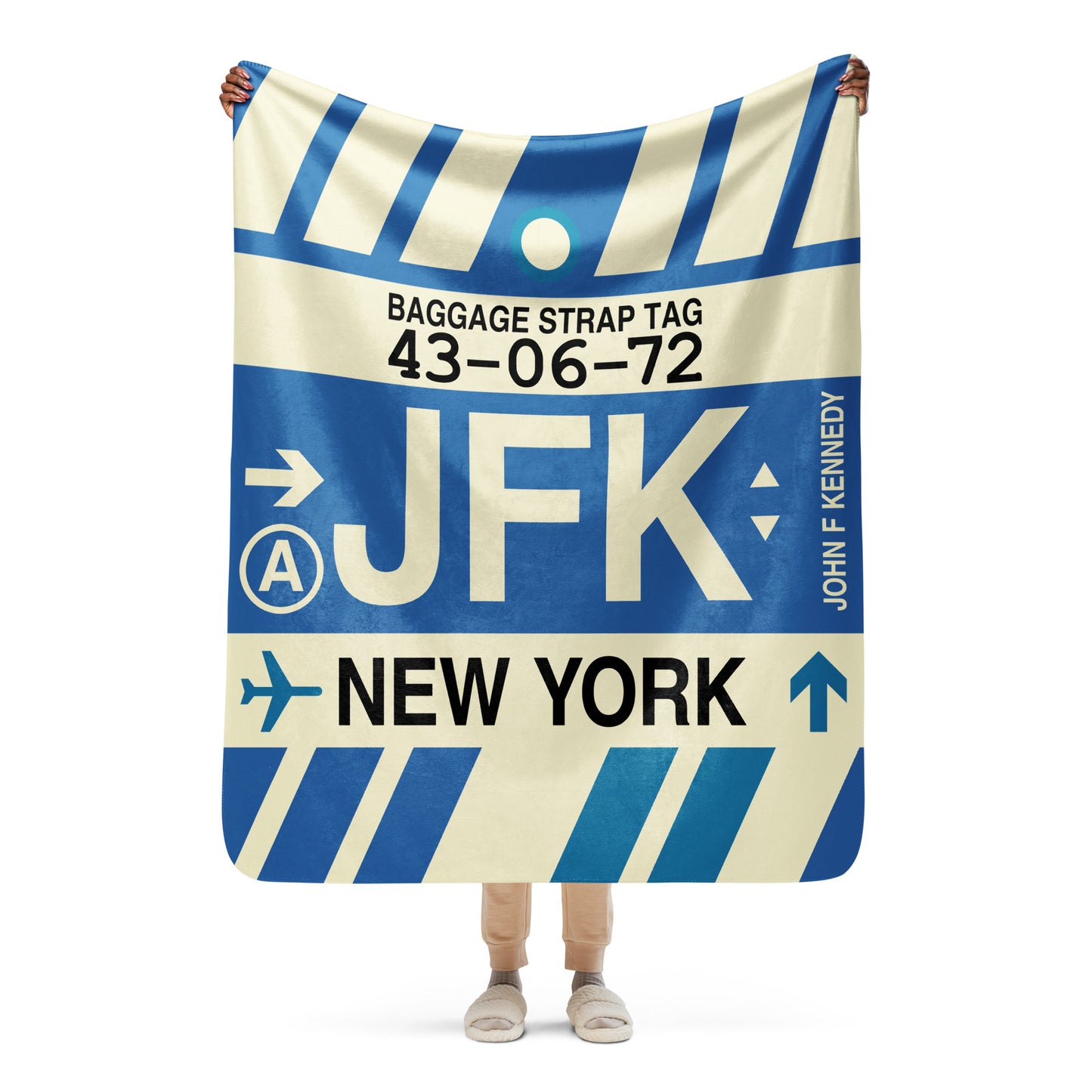 Travel Gift Sherpa Blanket • JFK New York City • YHM Designs - Image 05