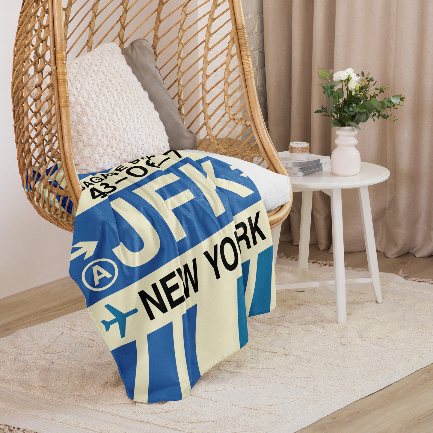 Travel Gift Sherpa Blanket • JFK New York City • YHM Designs - Image 07