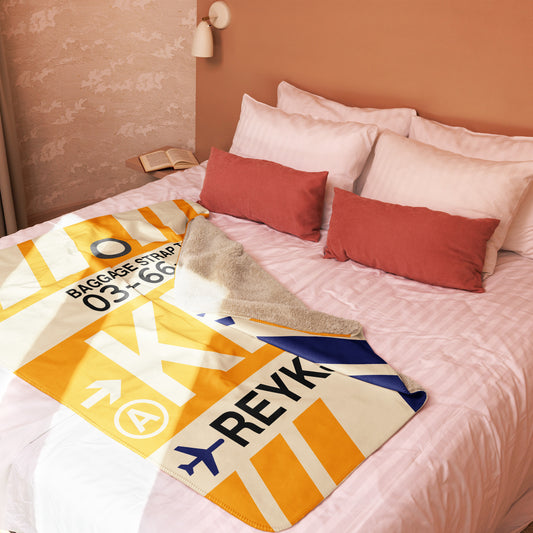 Travel Gift Sherpa Blanket • KEF Reykjavik Souvenir • YHM Designs - Image 02