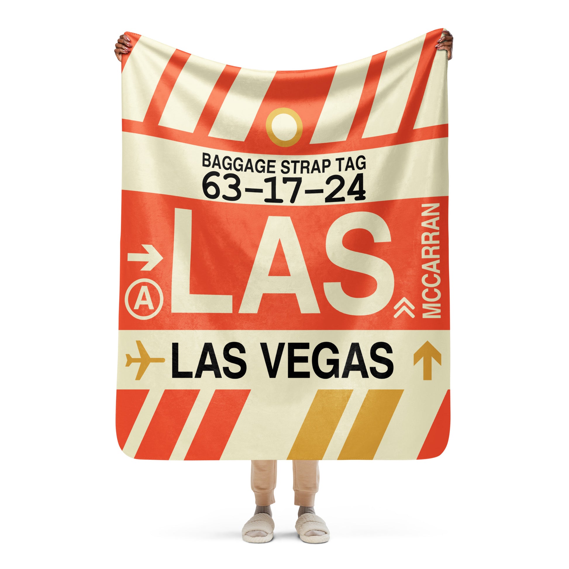 Travel Gift Sherpa Blanket • LAS Las Vegas • YHM Designs - Image 05