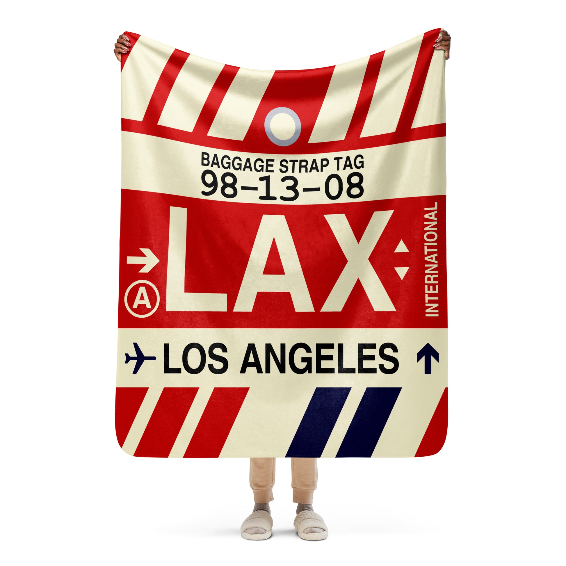 Travel Gift Sherpa Blanket • LAX Los Angeles • YHM Designs - Image 05