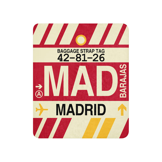 Travel Gift Sherpa Blanket • MAD Madrid • YHM Designs - Image 01