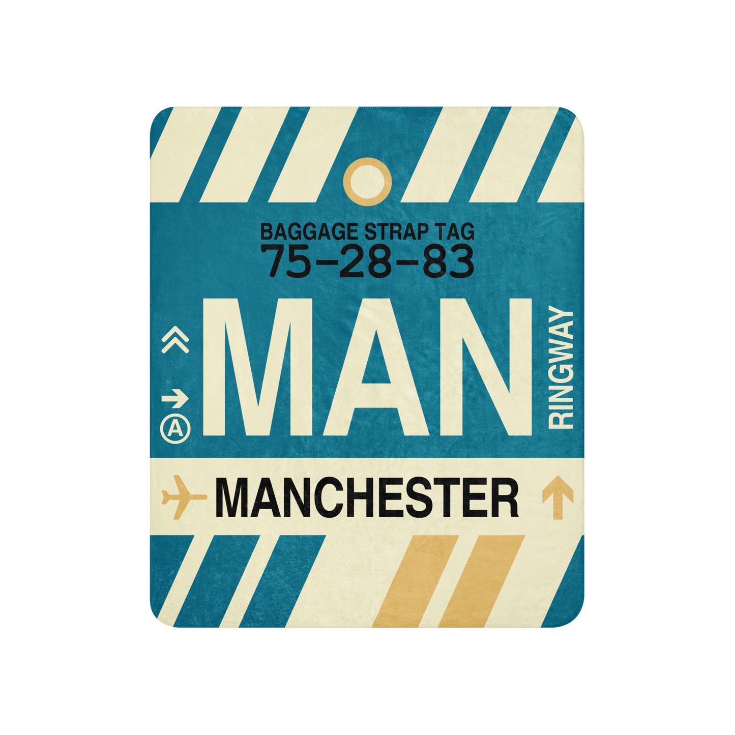 Travel Gift Sherpa Blanket • MAN Manchester Souvenir • YHM Designs - Image 01
