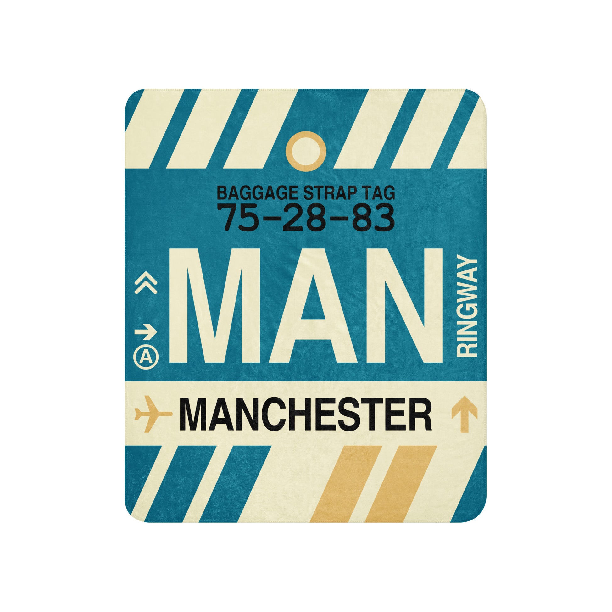 Travel Gift Sherpa Blanket • MAN Manchester Souvenir • YHM Designs - Image 01