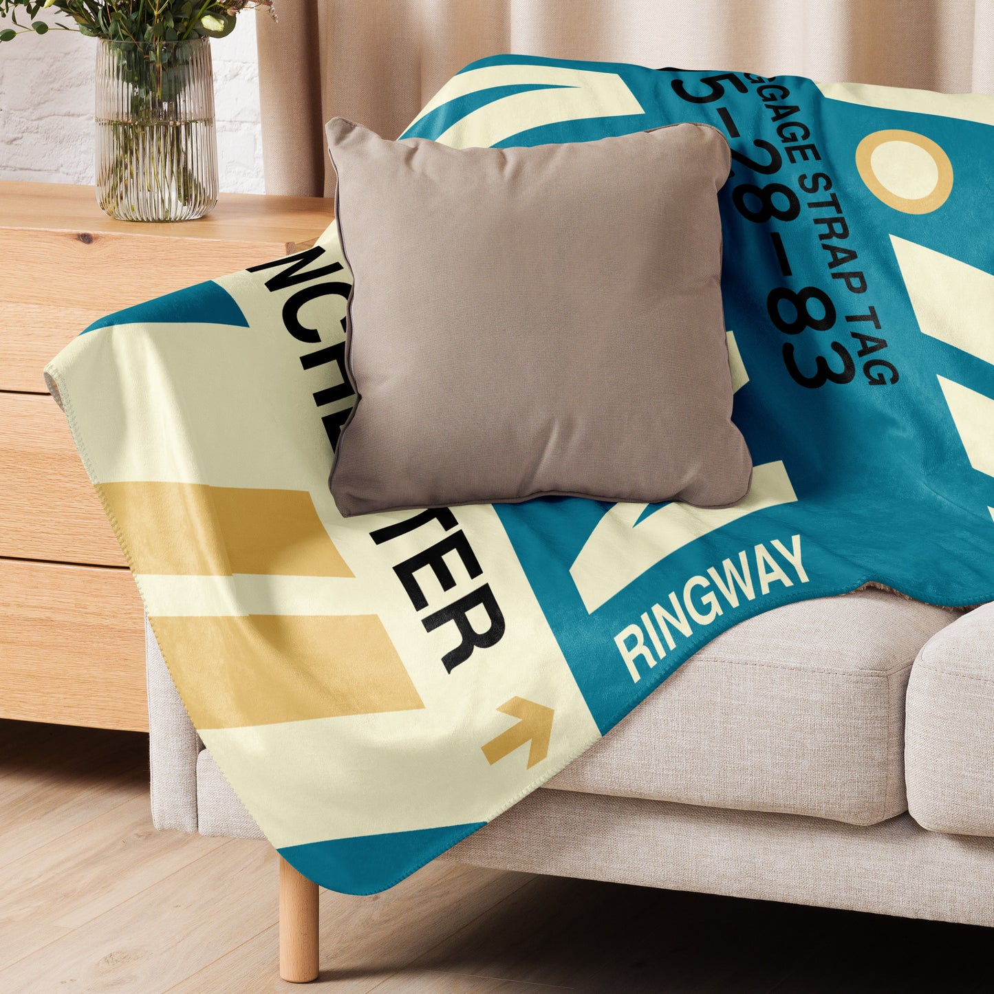 Travel Gift Sherpa Blanket • MAN Manchester Souvenir • YHM Designs - Image 06