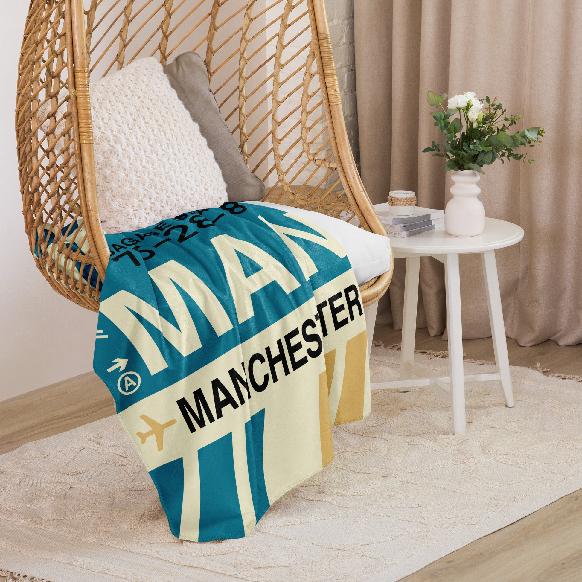 Travel Gift Sherpa Blanket • MAN Manchester Souvenir • YHM Designs - Image 07