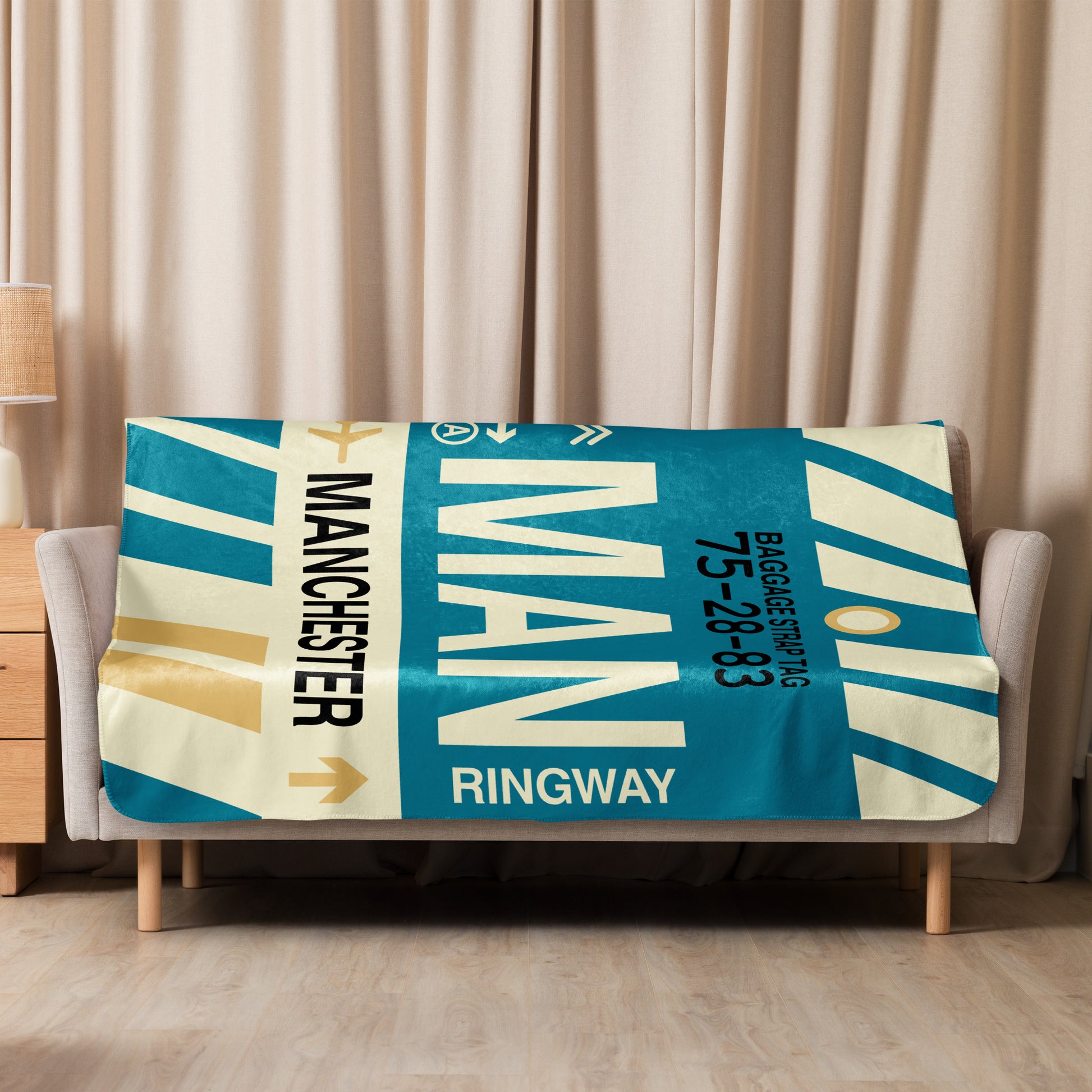 Travel Gift Sherpa Blanket • MAN Manchester Souvenir • YHM Designs - Image 08