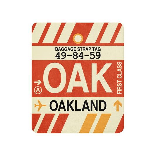Travel Gift Sherpa Blanket • OAK Oakland Souvenir • YHM Designs - Image 01