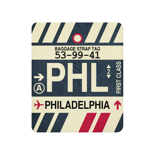 Travel Gift Sherpa Blanket • PHL Philadelphia • YHM Designs - Image 01
