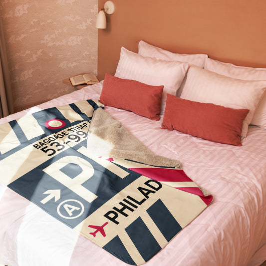 Travel Gift Sherpa Blanket • PHL Philadelphia • YHM Designs - Image 02