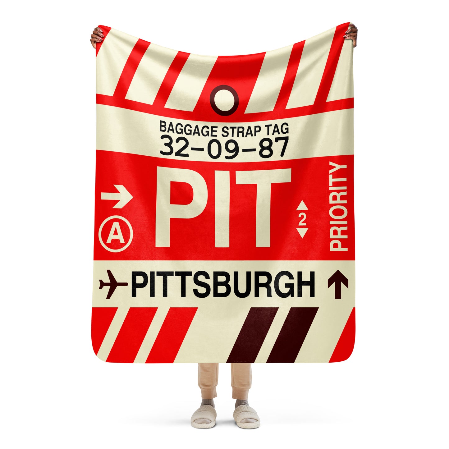 Travel Gift Sherpa Blanket • PIT Pittsburgh Souvenir • YHM Designs - Image 05