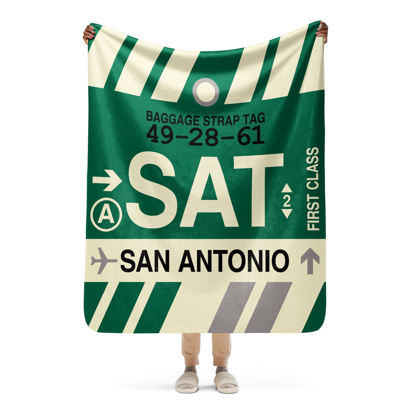 Travel Gift Sherpa Blanket • SAT San Antonio • YHM Designs - Image 05