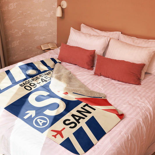 Travel Gift Sherpa Blanket • SCL Santiago Souvenir • YHM Designs - Image 02