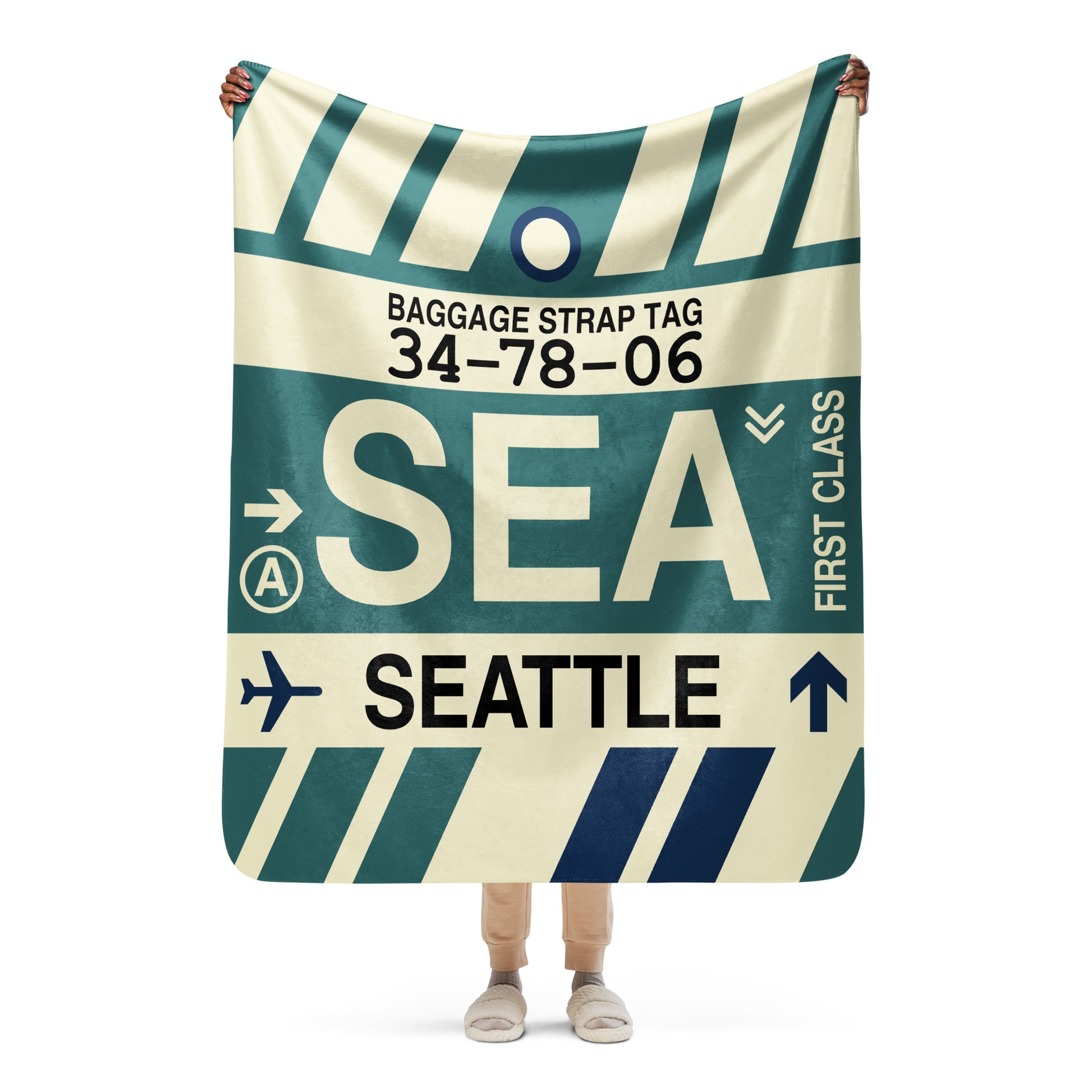 Travel Gift Sherpa Blanket • SEA Seattle • YHM Designs - Image 05