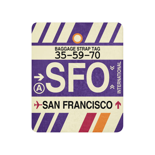 Travel Gift Sherpa Blanket • SFO San Francisco • YHM Designs - Image 01