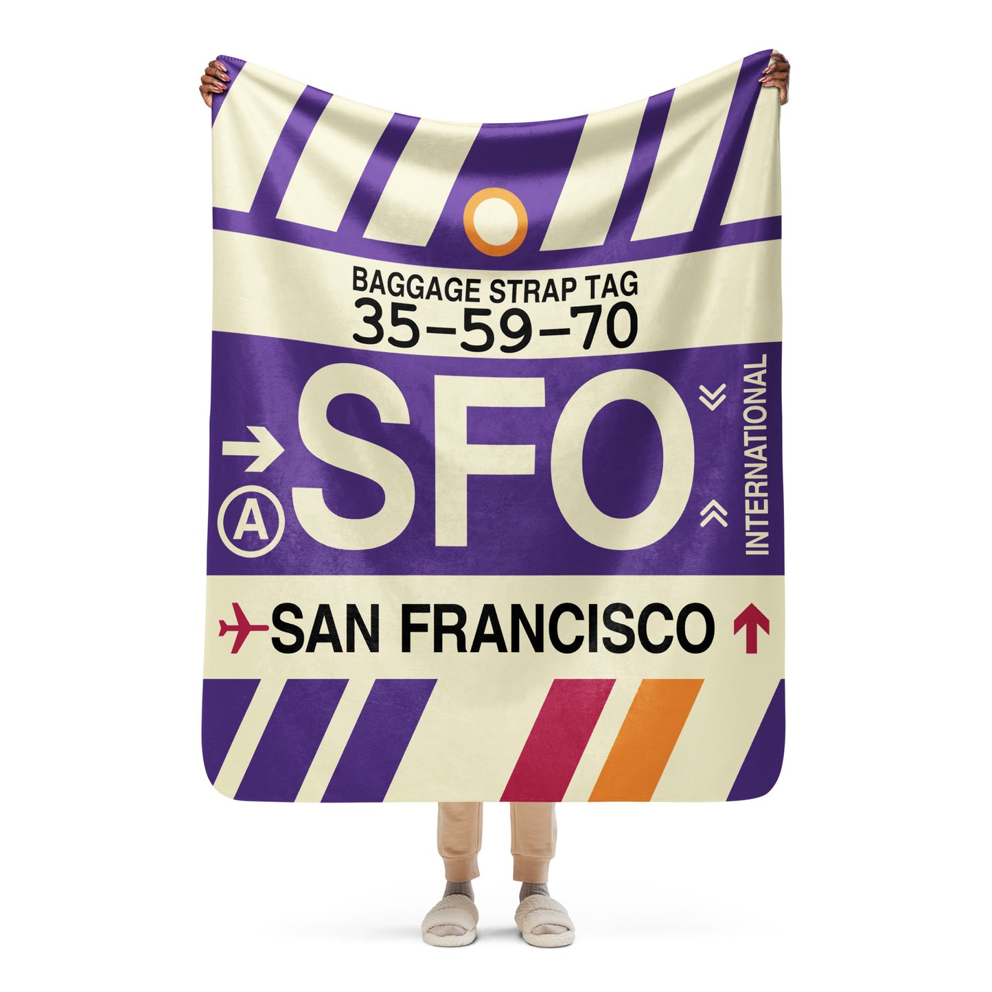 Travel Gift Sherpa Blanket • SFO San Francisco • YHM Designs - Image 05
