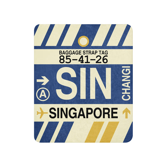 Travel Gift Sherpa Blanket • SIN Singapore Souvenir • YHM Designs - Image 01