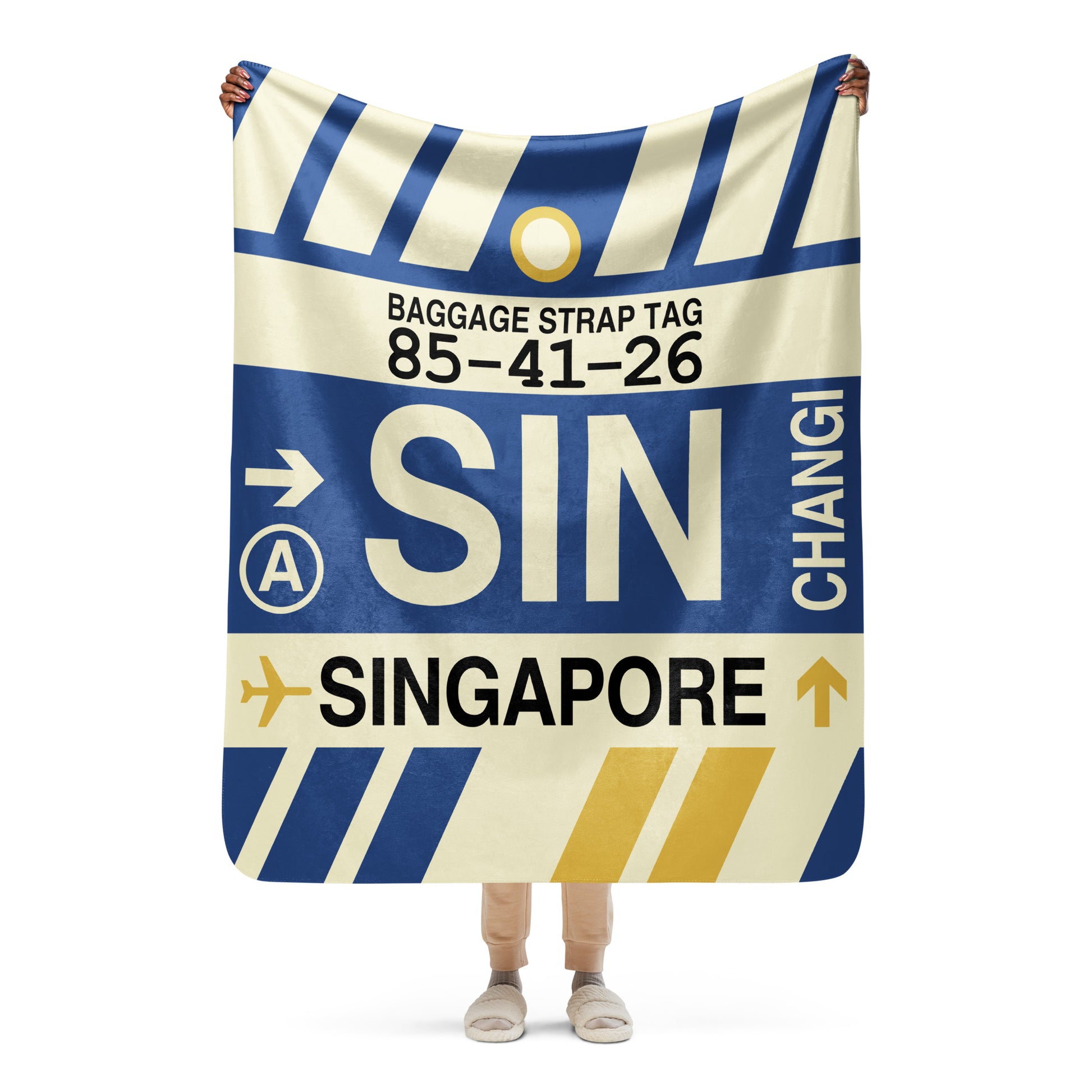 Travel Gift Sherpa Blanket • SIN Singapore Souvenir • YHM Designs - Image 05