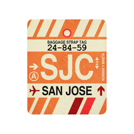 Travel Gift Sherpa Blanket • SJC San Jose • YHM Designs - Image 01