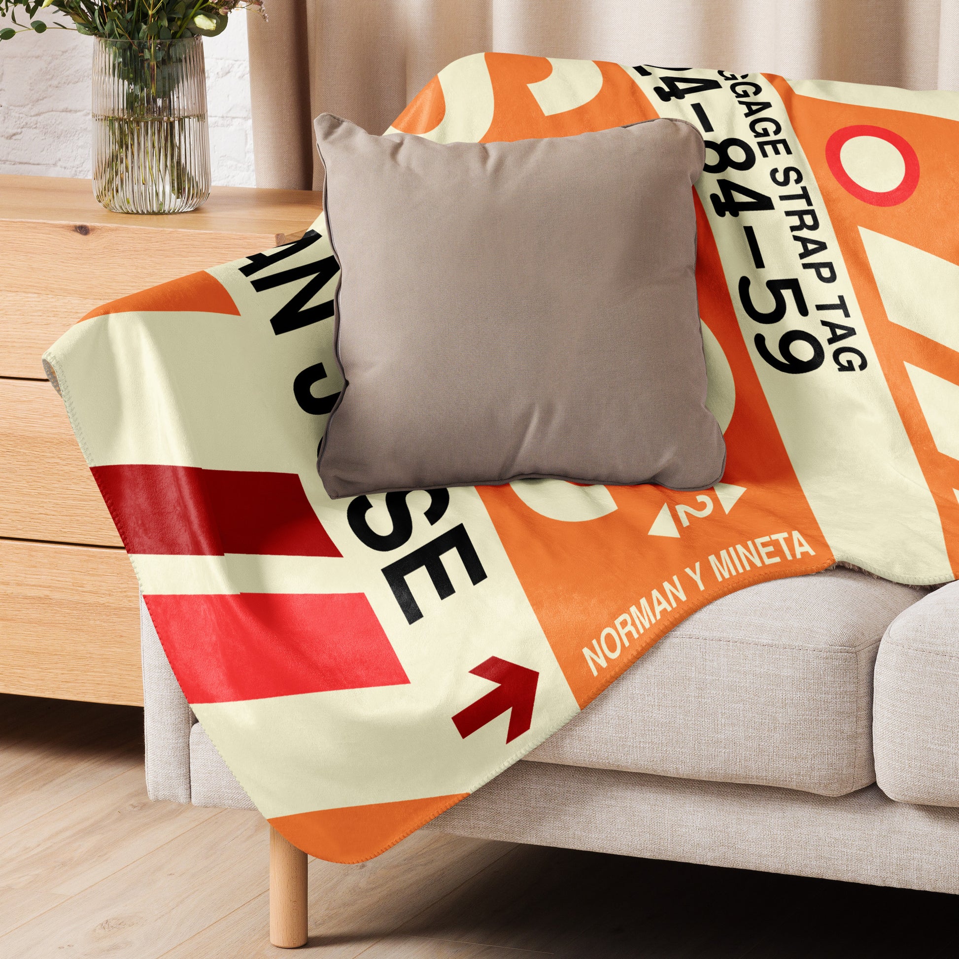 Travel Gift Sherpa Blanket • SJC San Jose • YHM Designs - Image 06