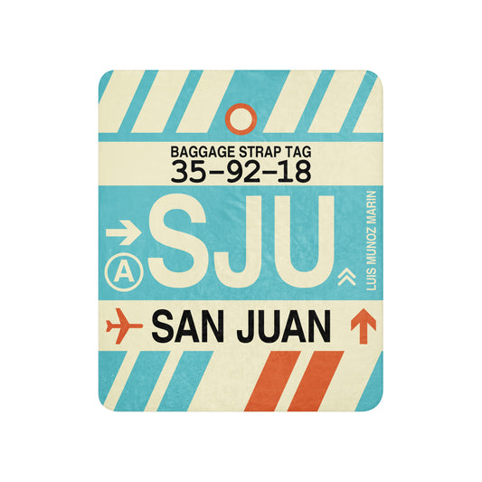 Travel Gift Sherpa Blanket • SJU San Juan • YHM Designs - Image 01