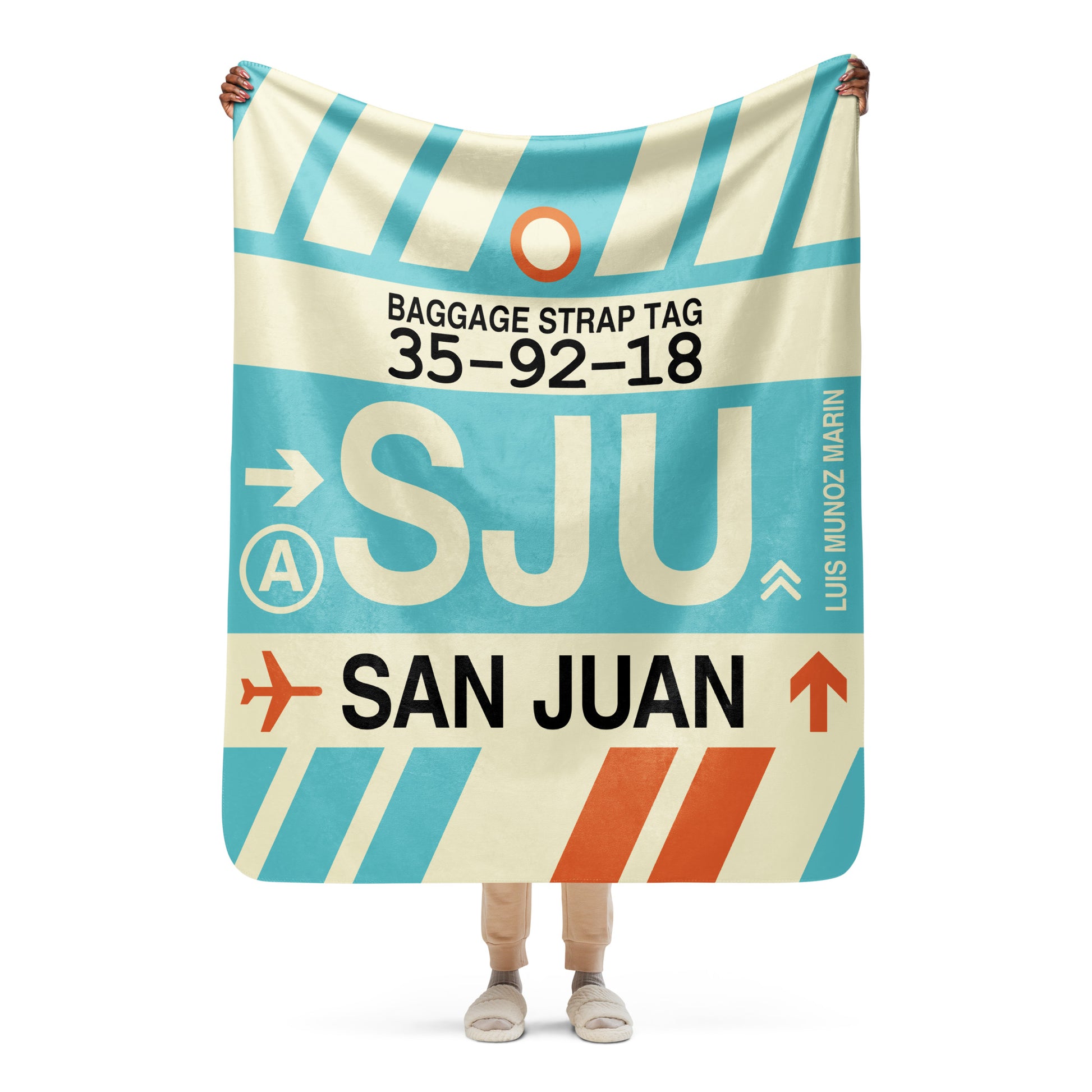 Travel Gift Sherpa Blanket • SJU San Juan • YHM Designs - Image 05