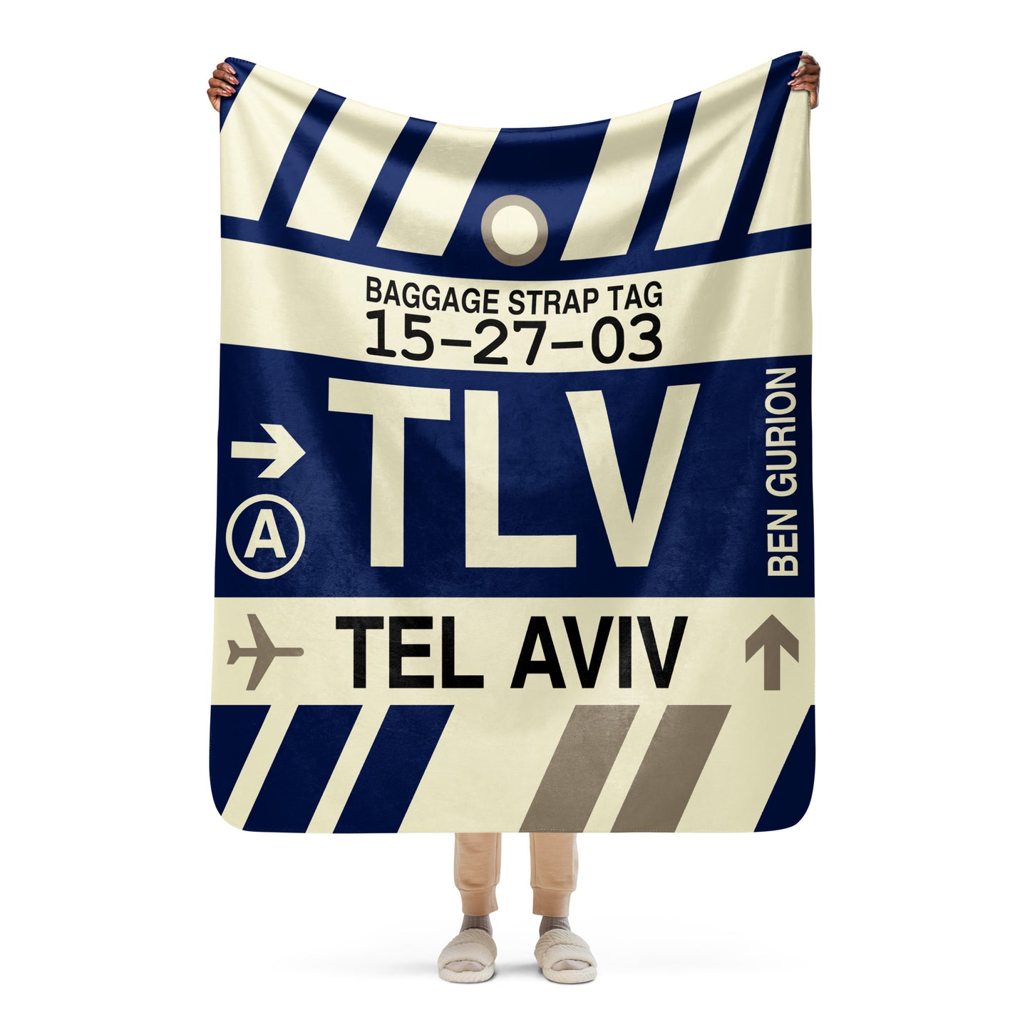 Travel Gift Sherpa Blanket • TLV Tel Aviv • YHM Designs - Image 05