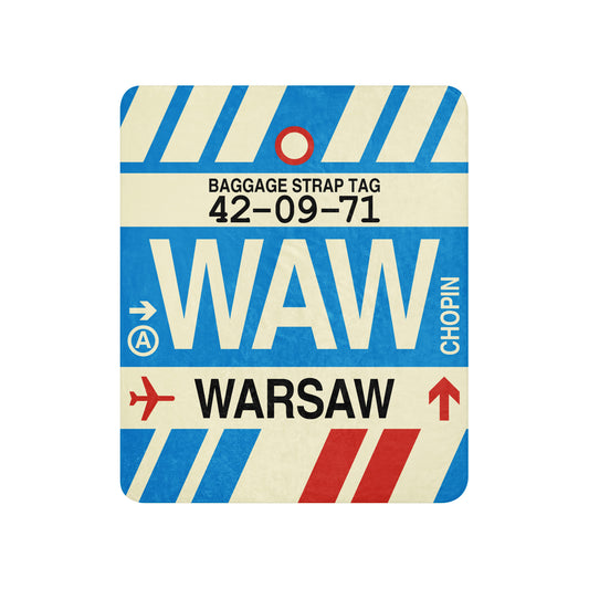 Travel Gift Sherpa Blanket • WAW Warsaw • YHM Designs - Image 01