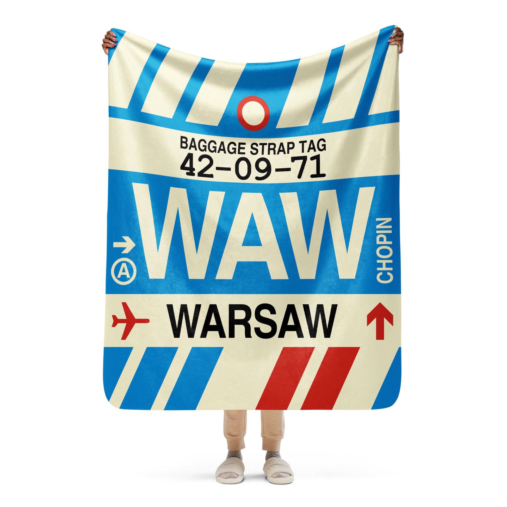 Travel Gift Sherpa Blanket • WAW Warsaw • YHM Designs - Image 05
