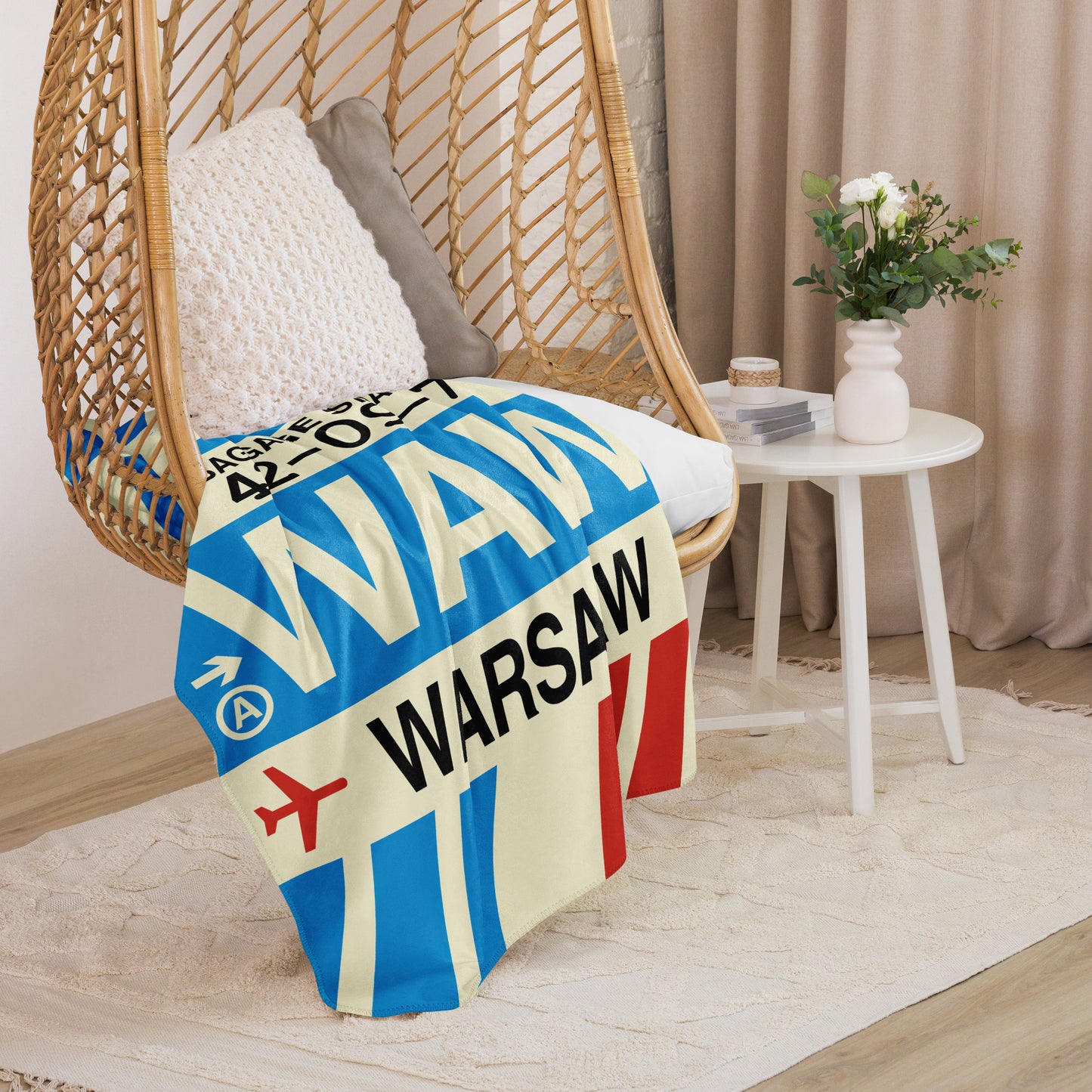 Travel Gift Sherpa Blanket • WAW Warsaw • YHM Designs - Image 07