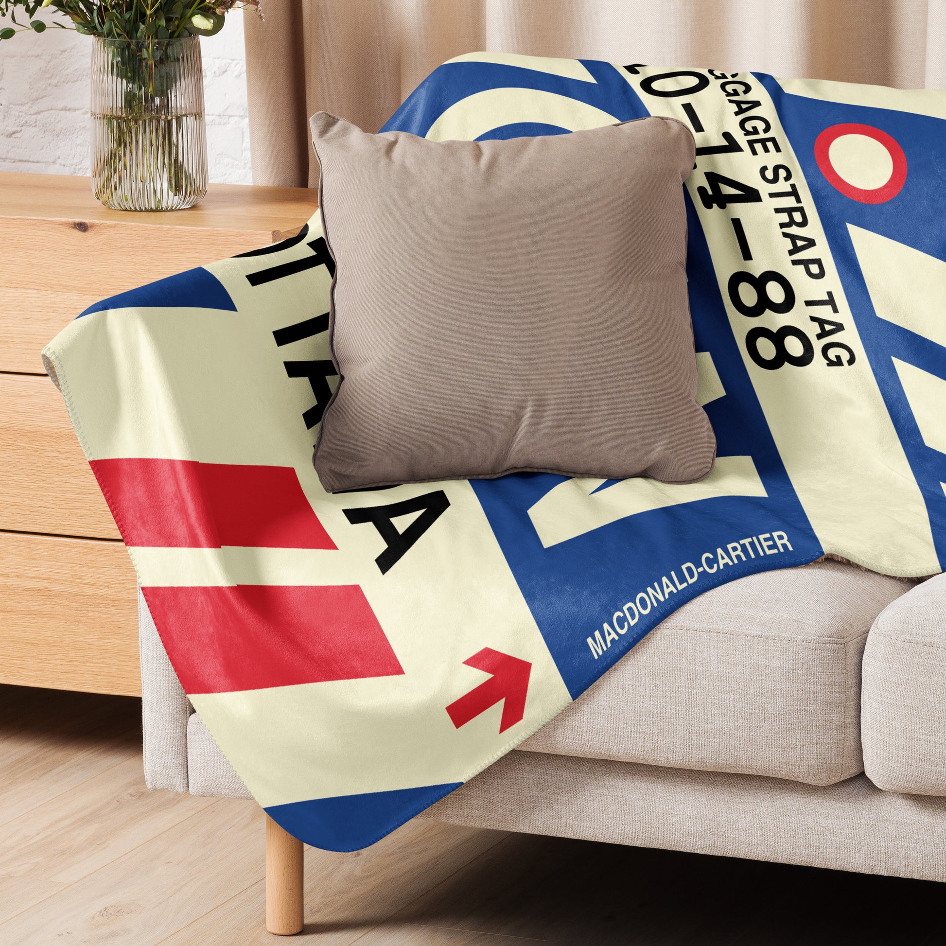 YOW Ottawa Sherpa Blanket • Jet Age Baggage Tag Design • YHM Designs - Image 06