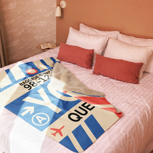 Travel Gift Sherpa Blanket • YQB Quebec City Souvenir • YHM Designs - Image 02