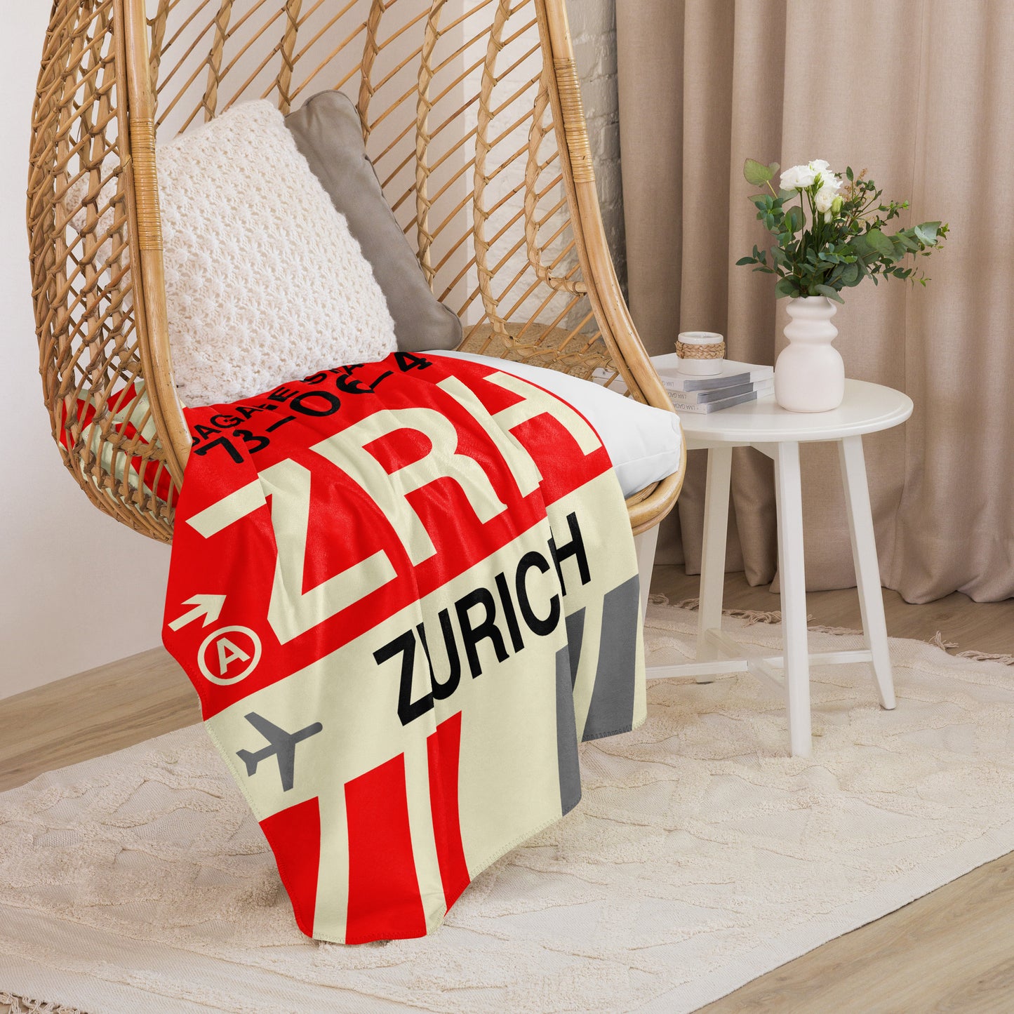 Travel Gift Sherpa Blanket • ZRH Zurich • YHM Designs - Image 07