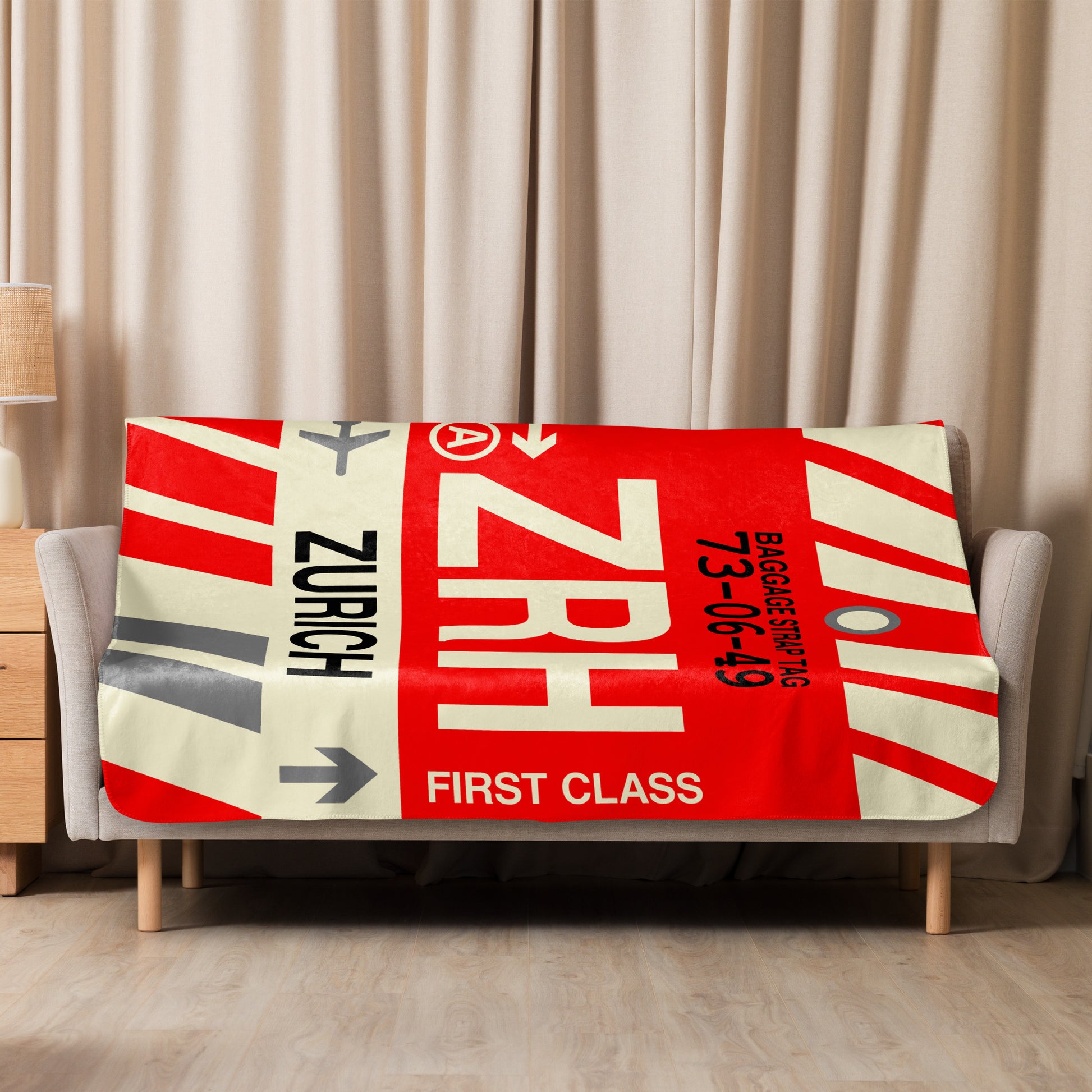 Travel Gift Sherpa Blanket • ZRH Zurich • YHM Designs - Image 08