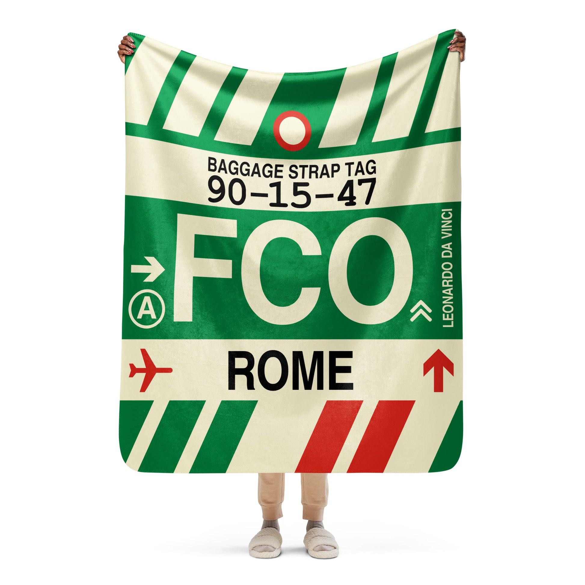 Travel Gift Sherpa Blanket • FCO Rome • YHM Designs - Image 05
