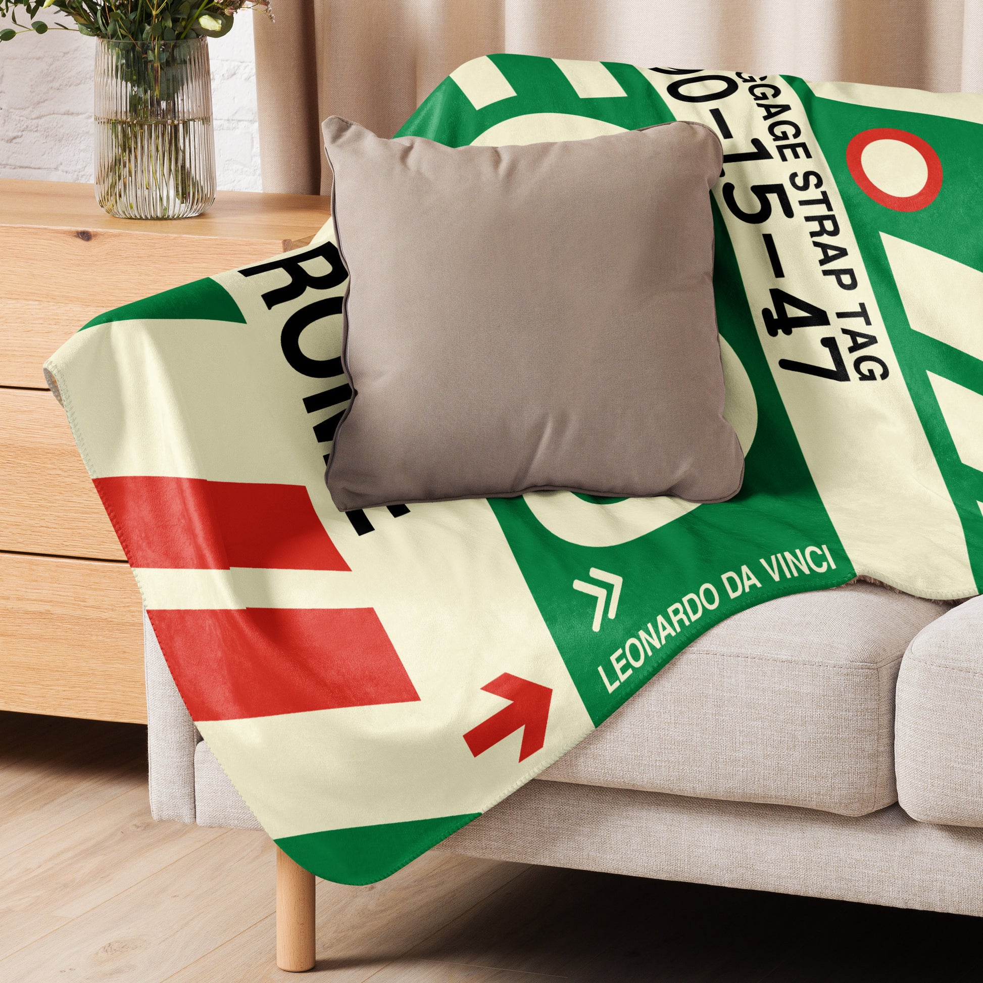 Travel Gift Sherpa Blanket • FCO Rome • YHM Designs - Image 06