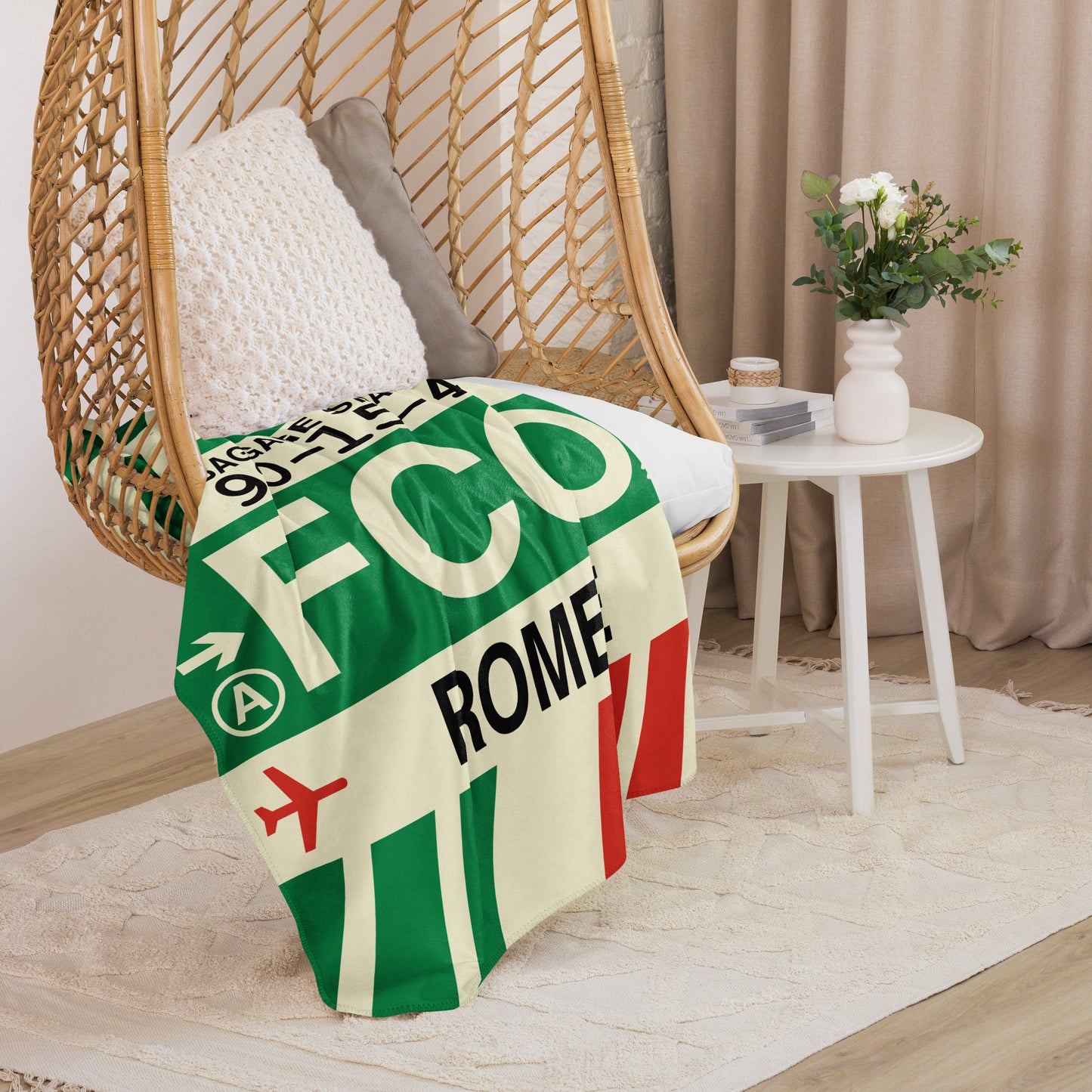 Travel Gift Sherpa Blanket • FCO Rome • YHM Designs - Image 07